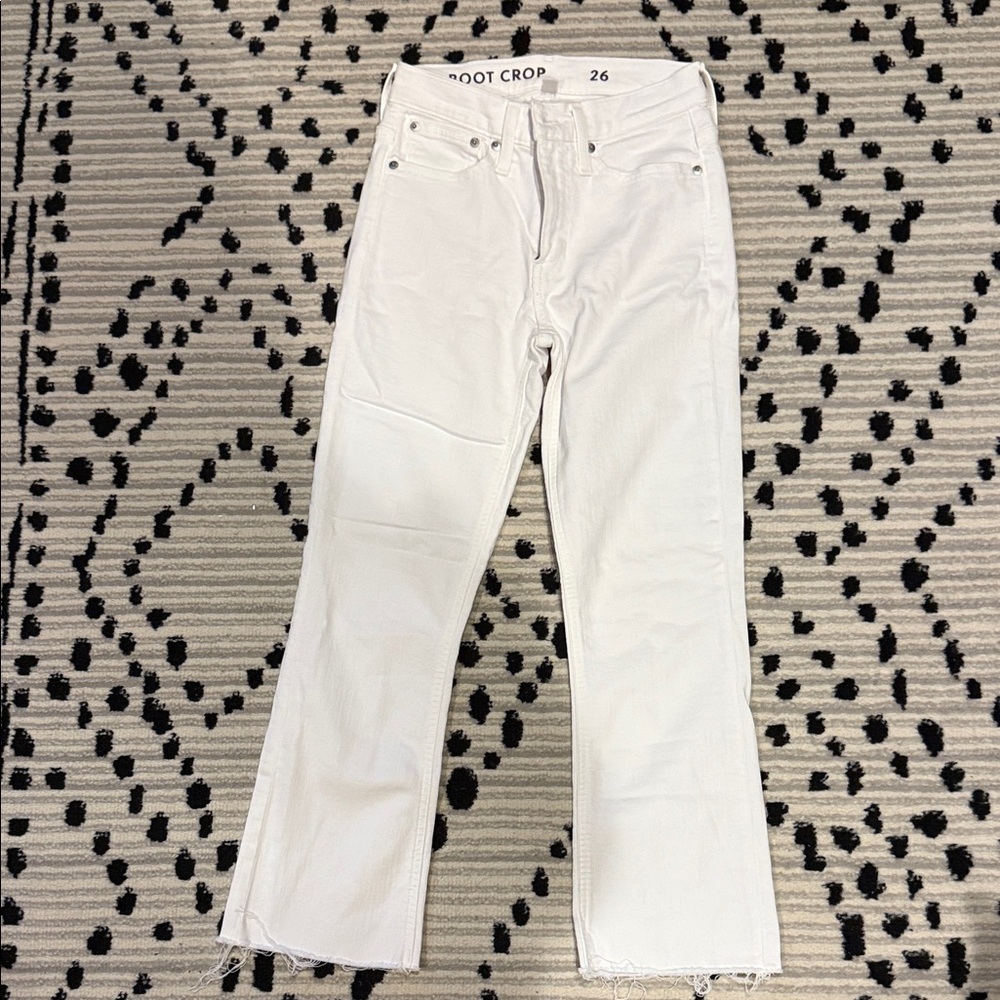 J. Crew Women's White Ankle Crop Jeans